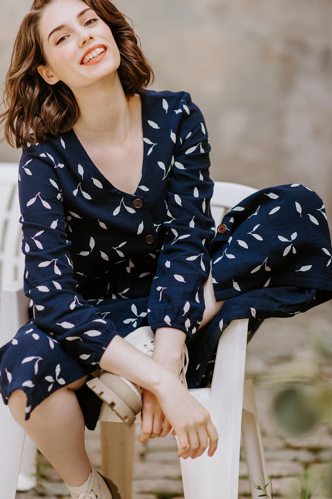 Button Dress, Indigo Wind - Image 3