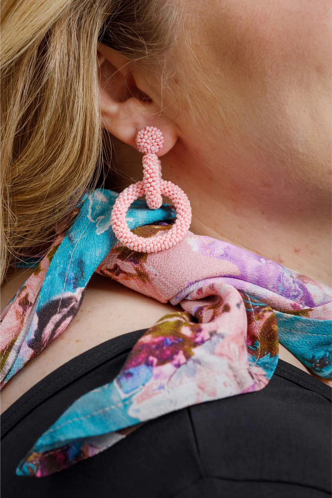 Gia Earrings, Pearl Pink - Image 3