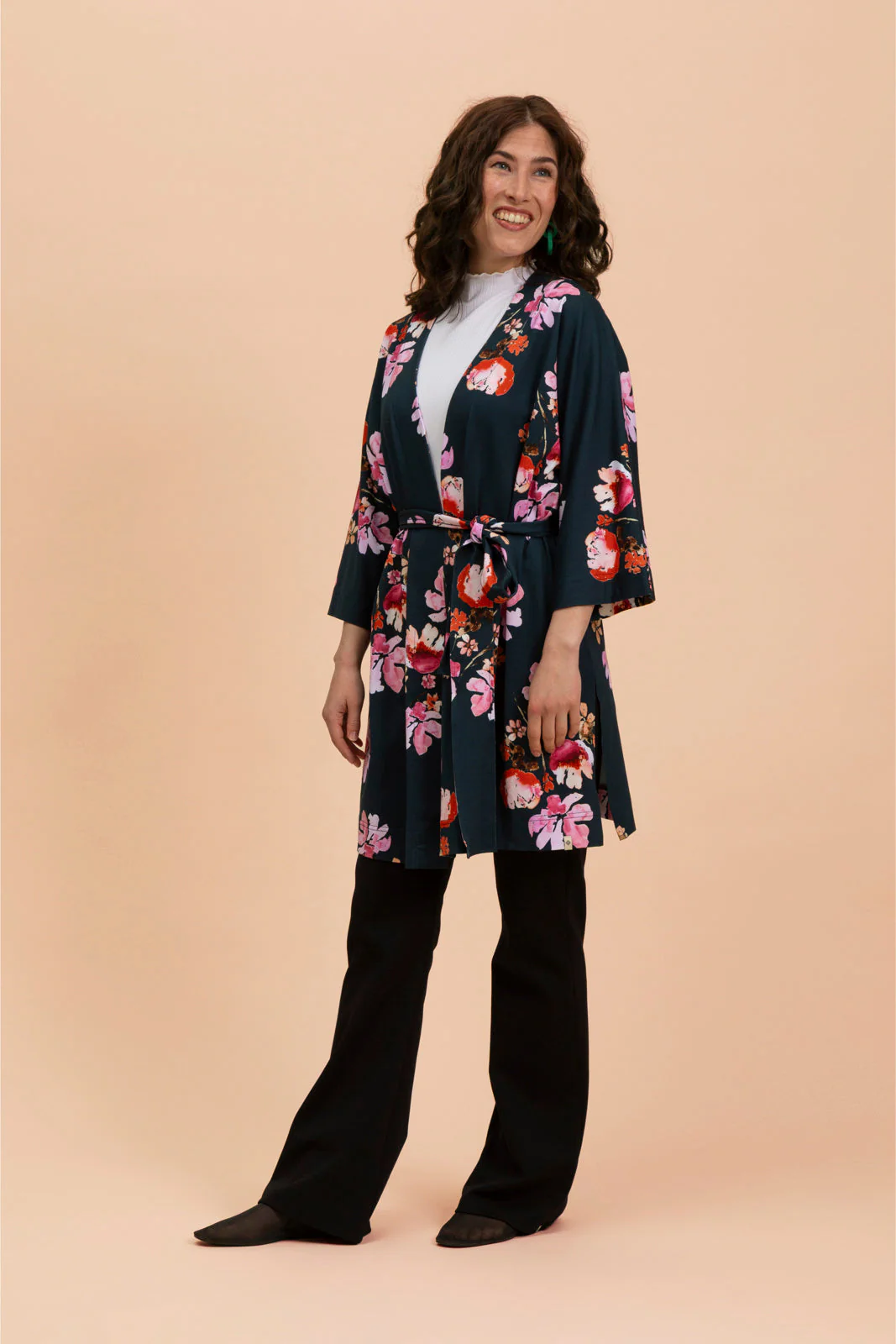Kimono, Cherry Blossom Navy - Image 10