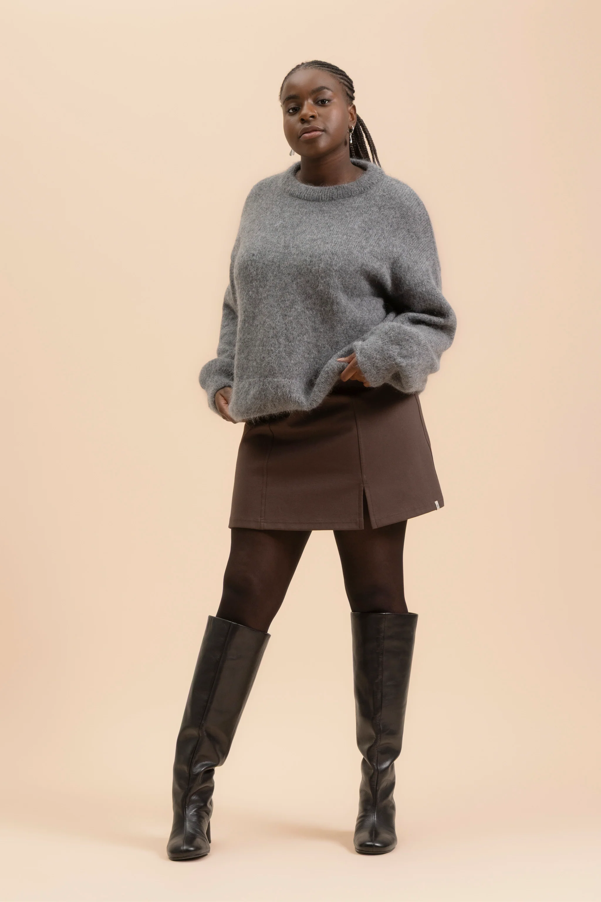 Comfy Mini Skirt, Chocolate - Image 10