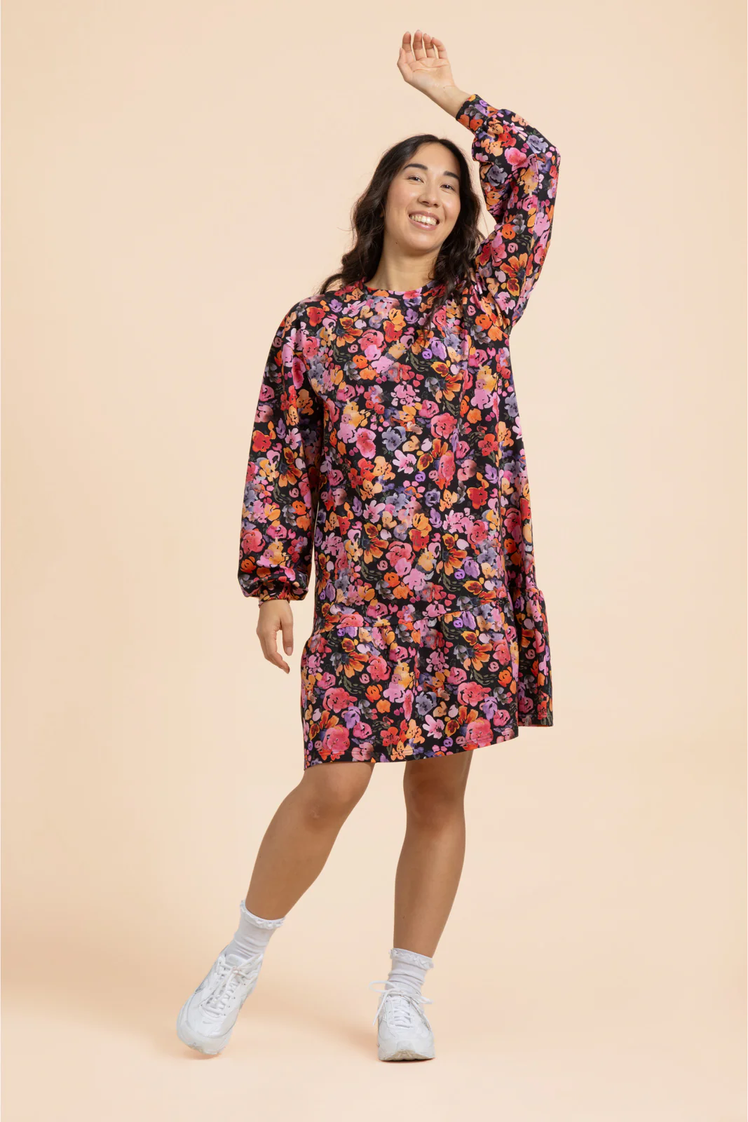 Ruffle Sweatshirt Dress, Wild Lea Mini