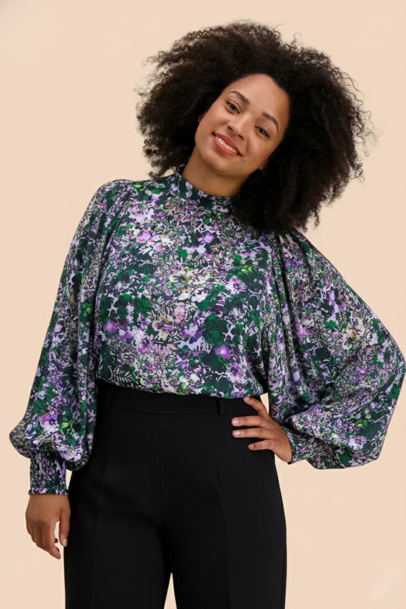 Puff Blouse, Blooming Forest Lilac