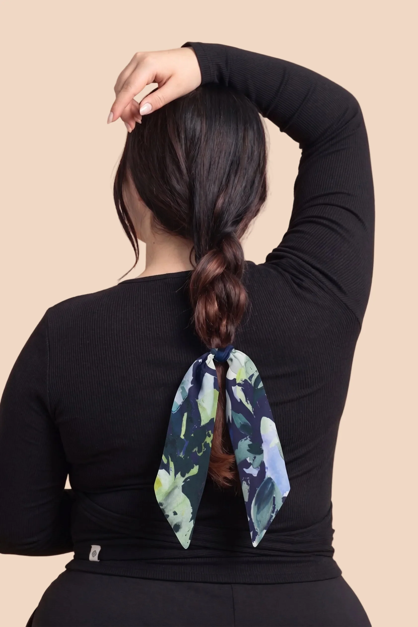 Ponytail Scarf, Blue Anemone - Image 2
