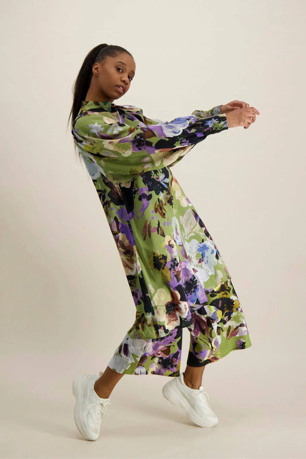 Puff Dress, Olive Anemone - Image 12