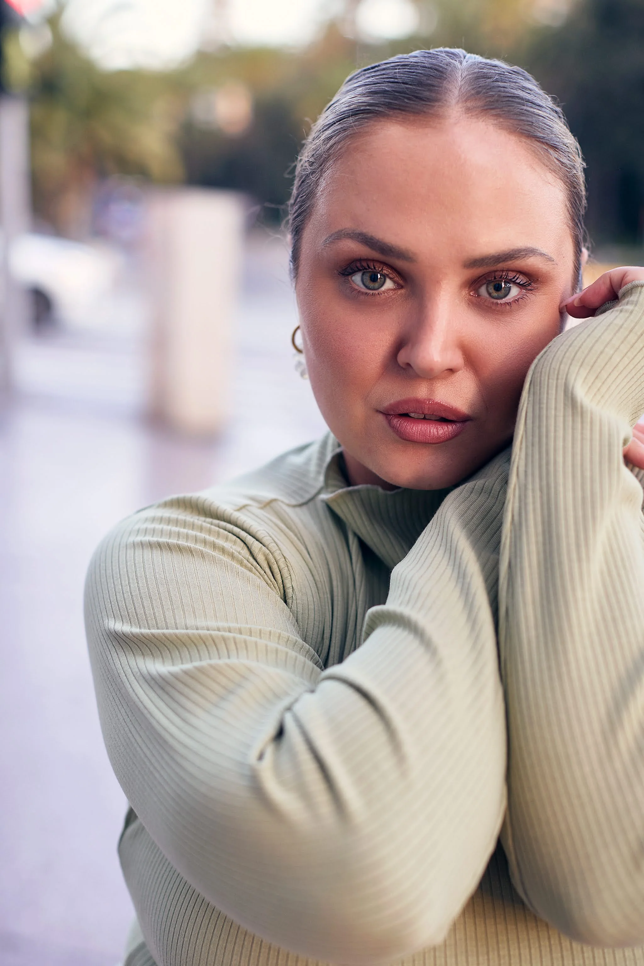 Rib Turtleneck, Light Khaki - Image 9