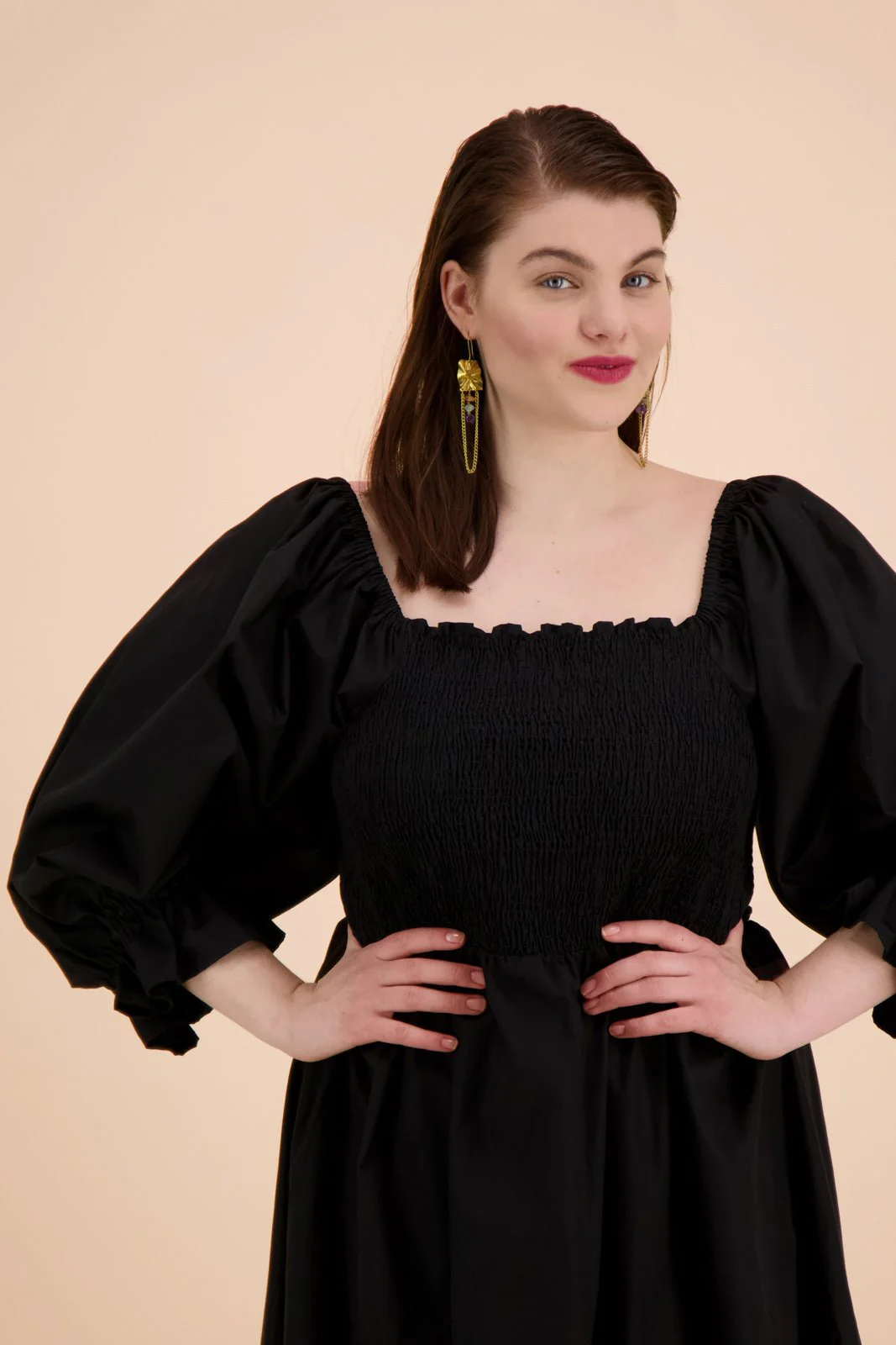 Smock Dress, Black - Image 7