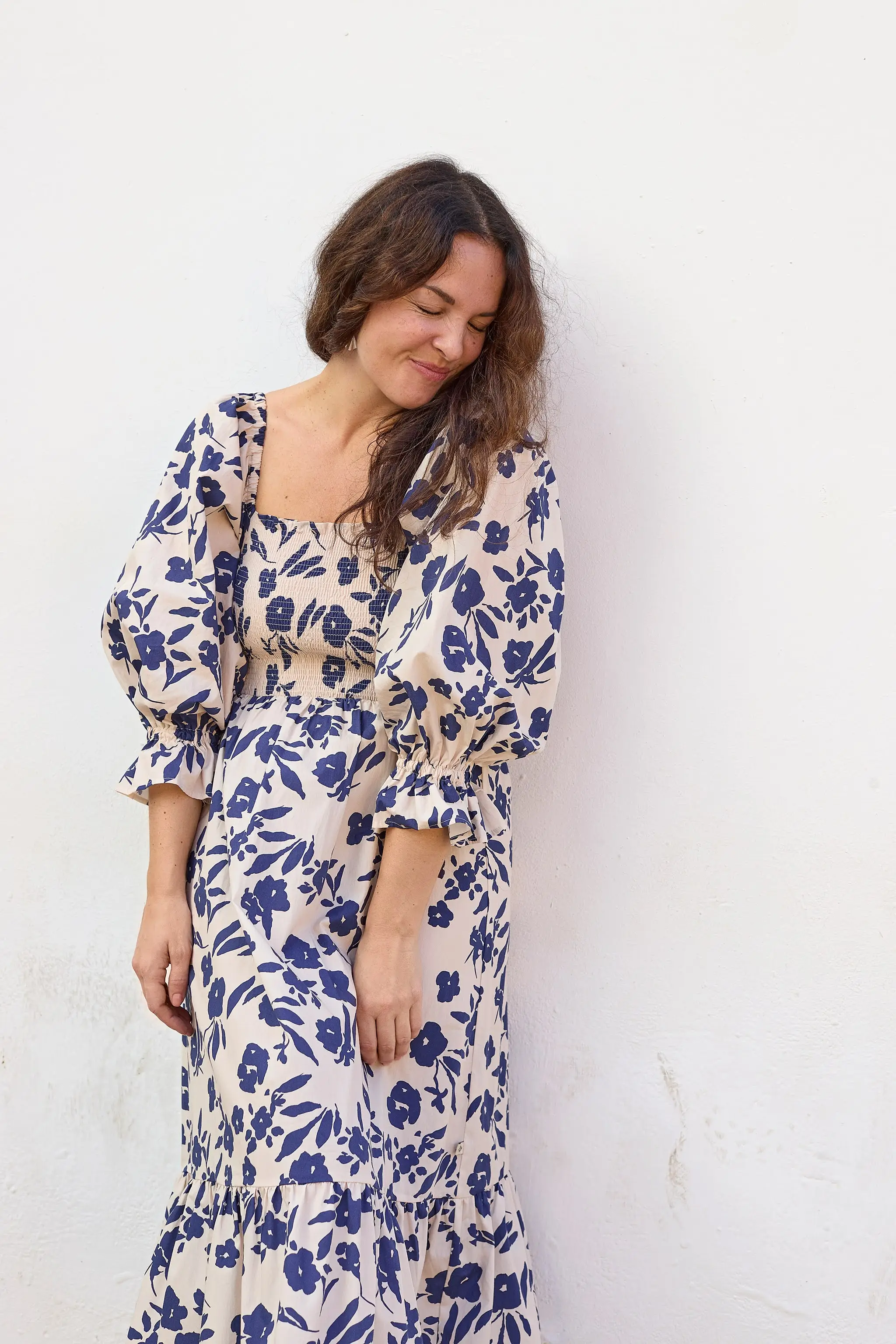 Smock Dress, Windflower Navy - Image 6