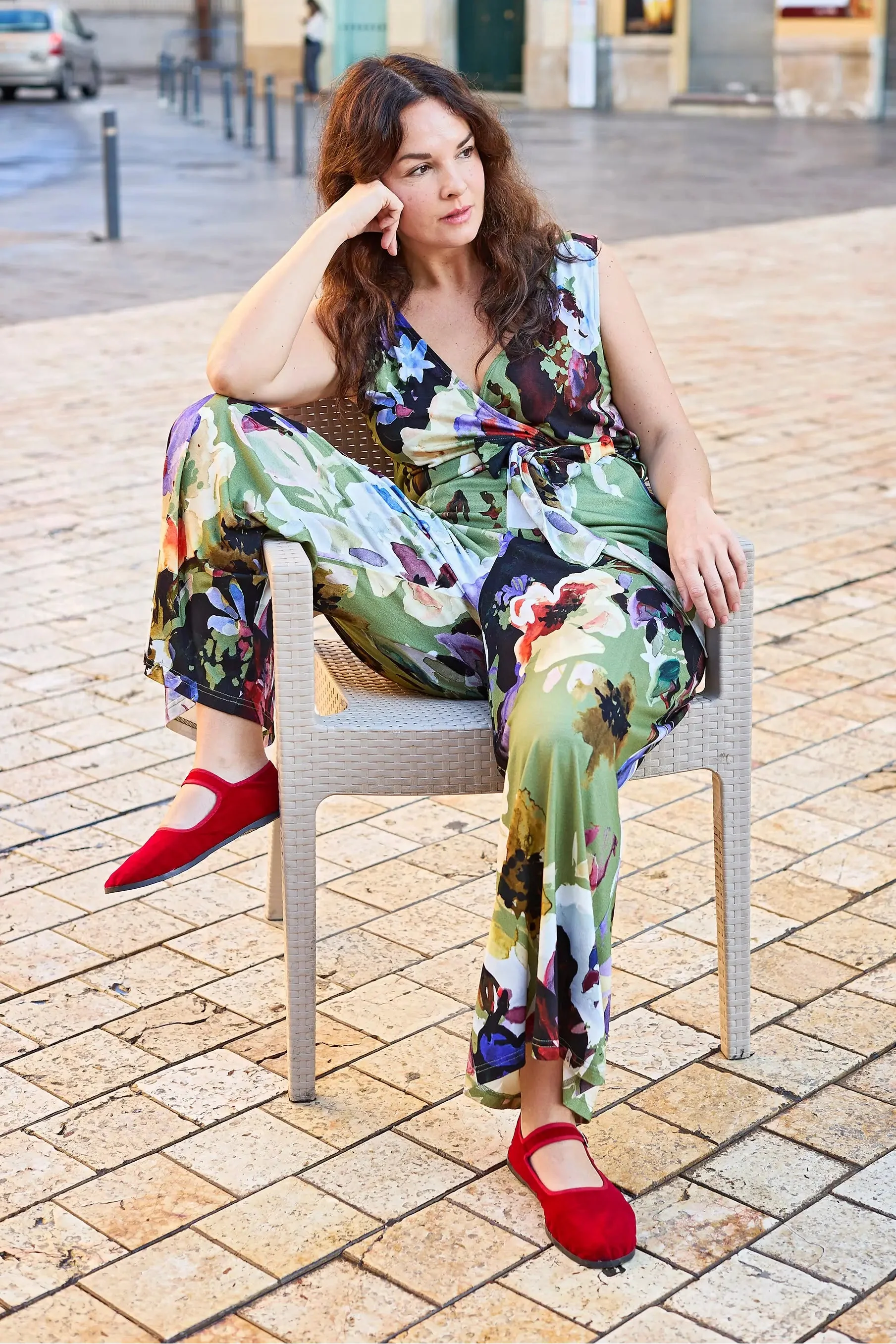 Soft Jumpsuit, Olive Anemone