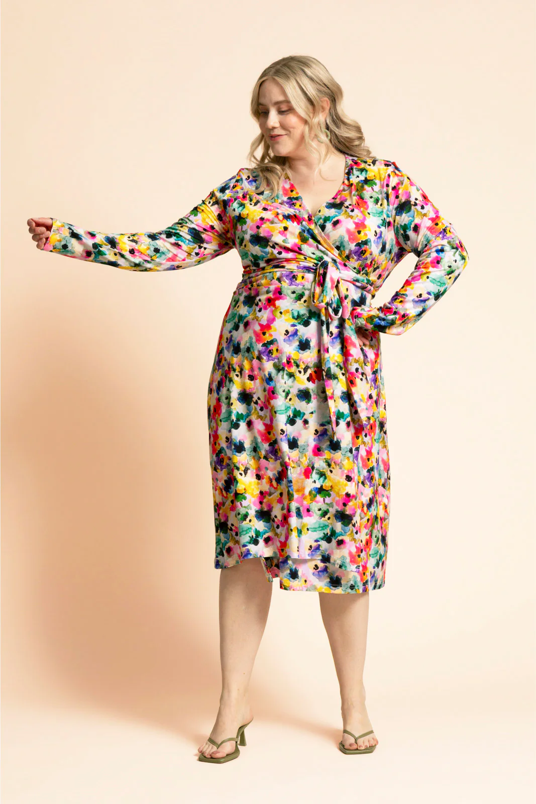 Soft Wrap Dress, Aquarelle Bloom - Image 7