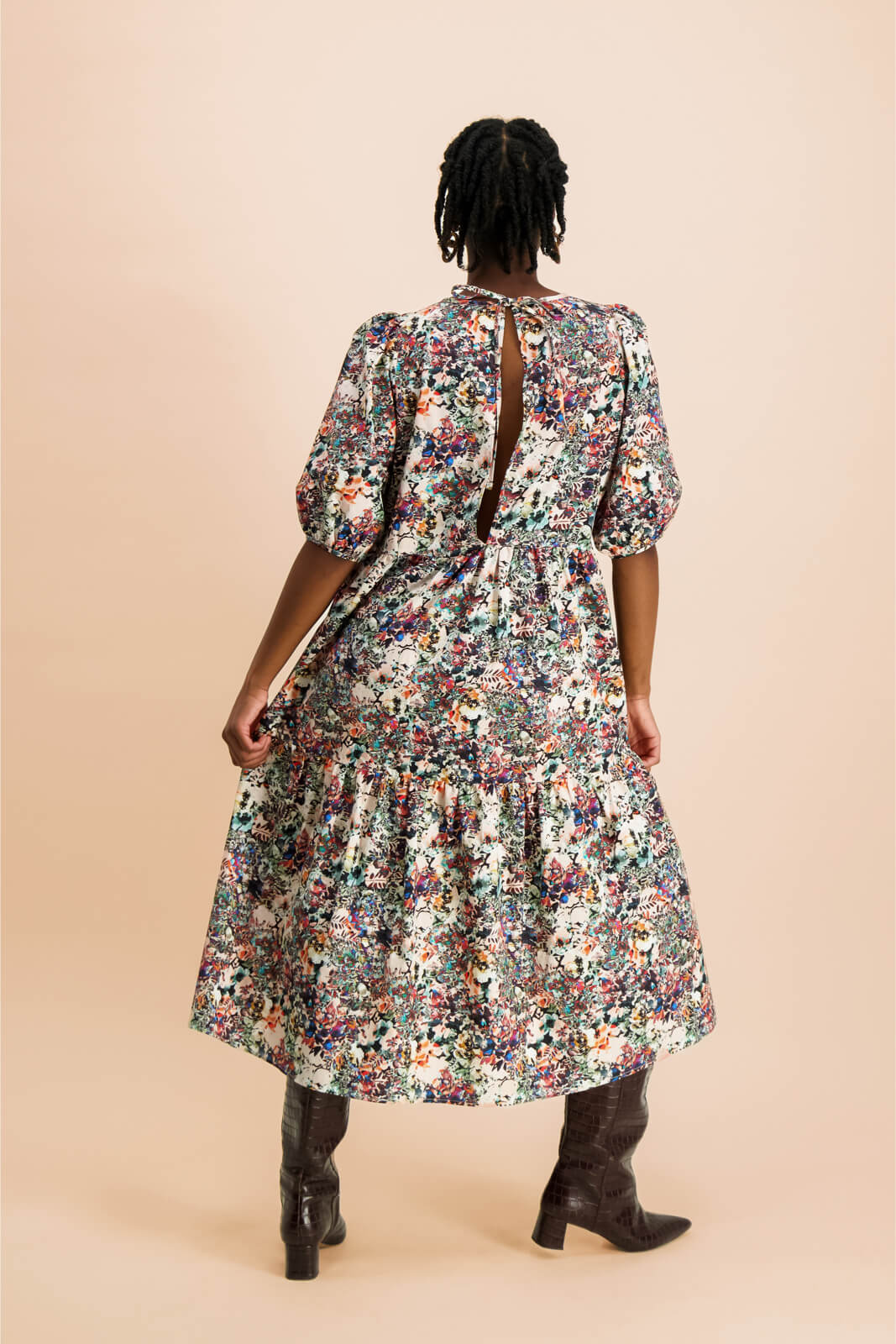 Tiered Midi Dress, Blooming Forest - Image 12