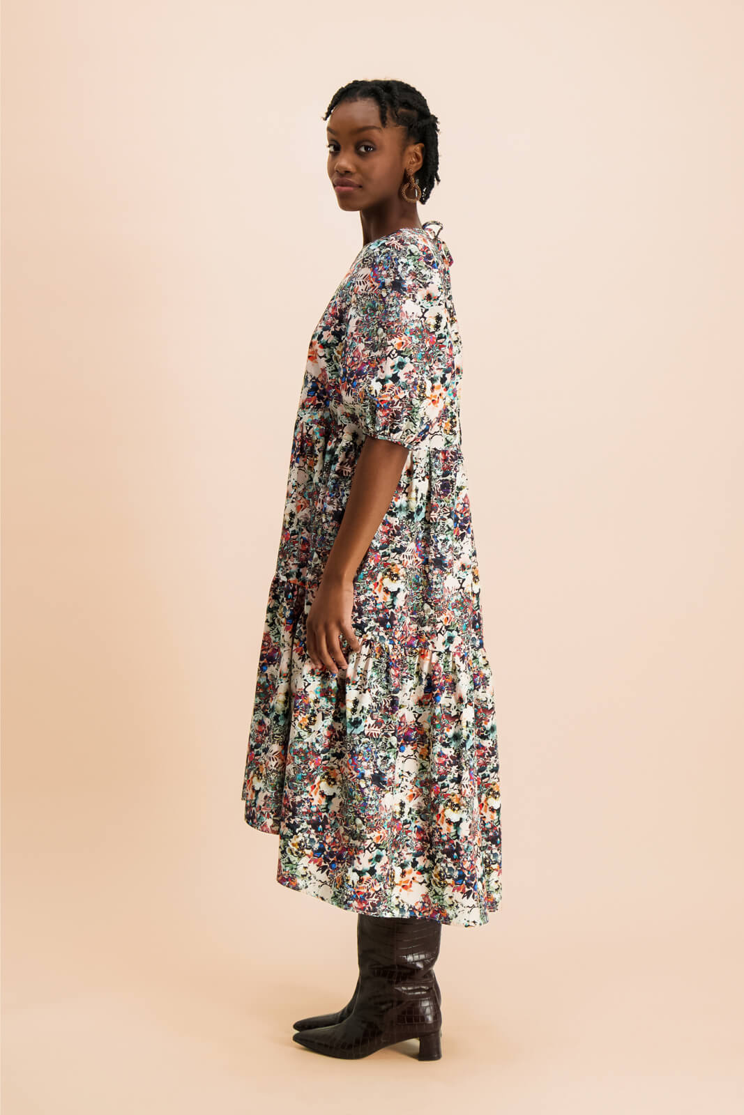 Tiered Midi Dress, Blooming Forest - Image 13