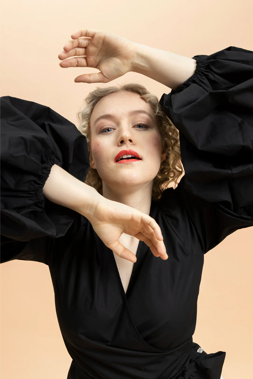 Volume Sleeve Blouse, Black - Image 7