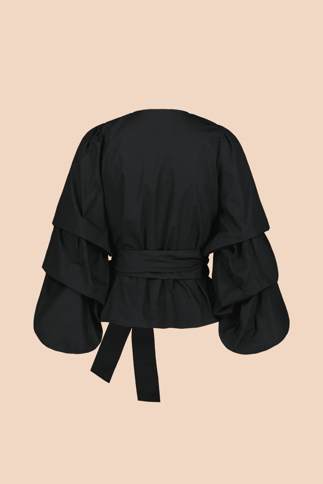 Volume Sleeve Blouse, Black - Image 9