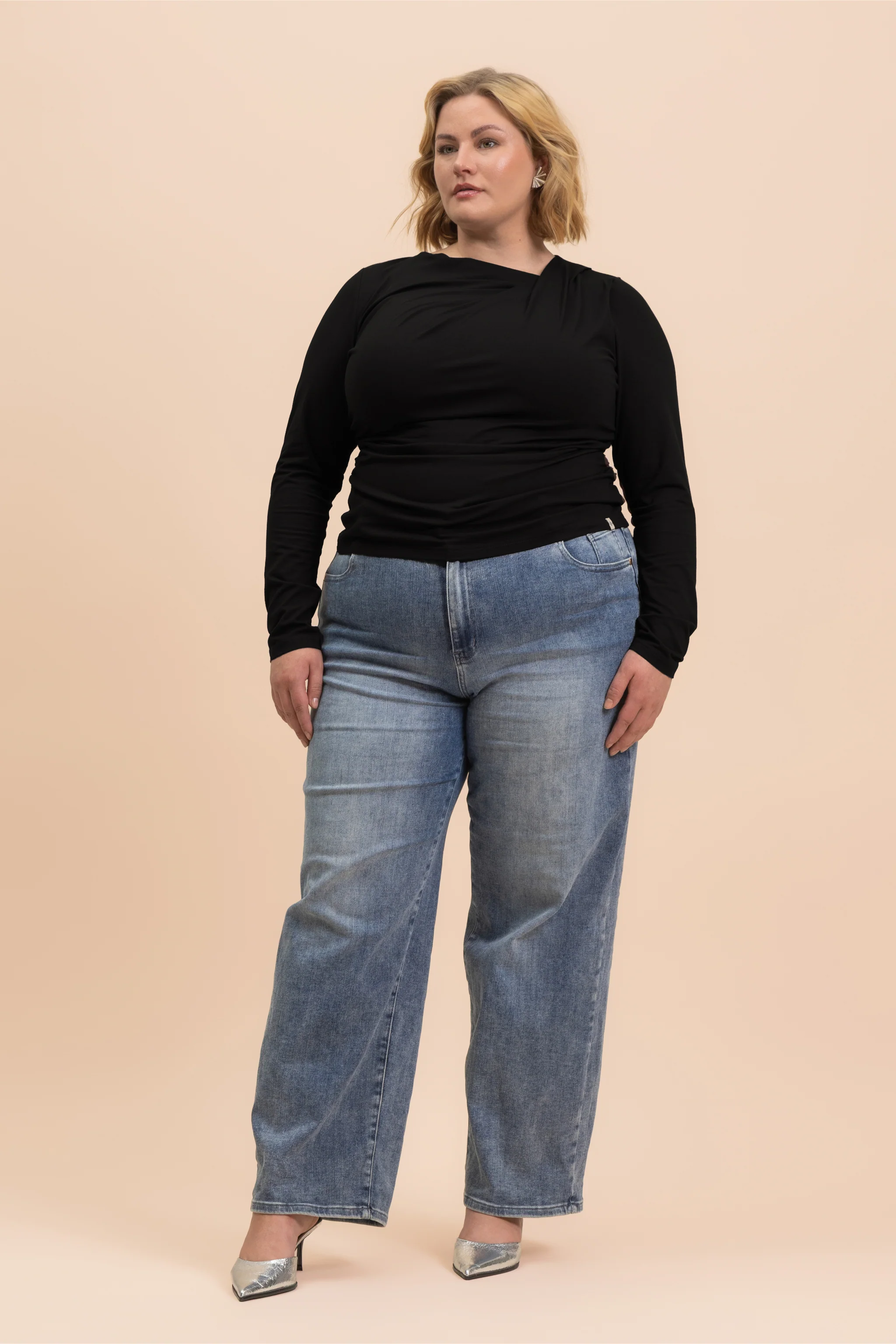 Draped Top, Black - Image 5