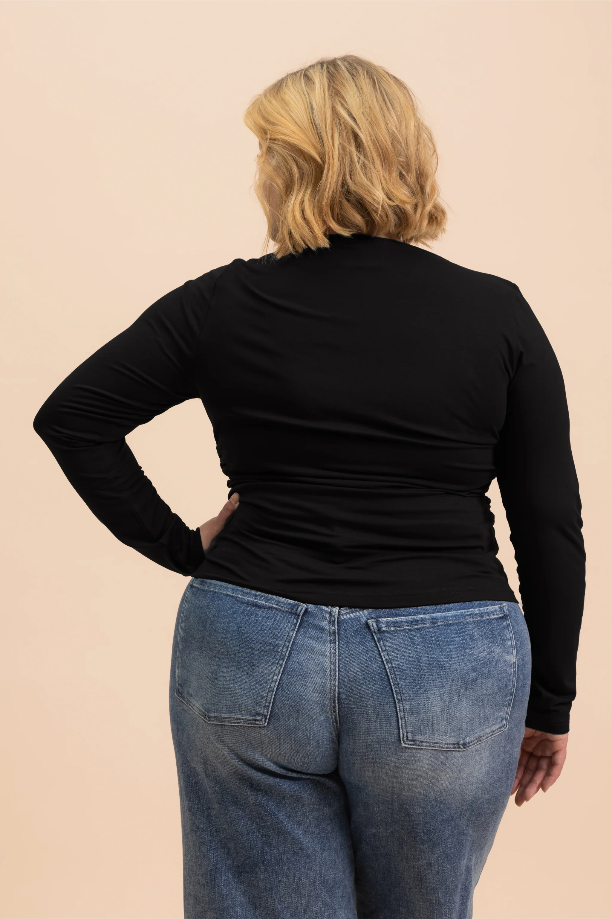 Draped Top, Black - Image 6