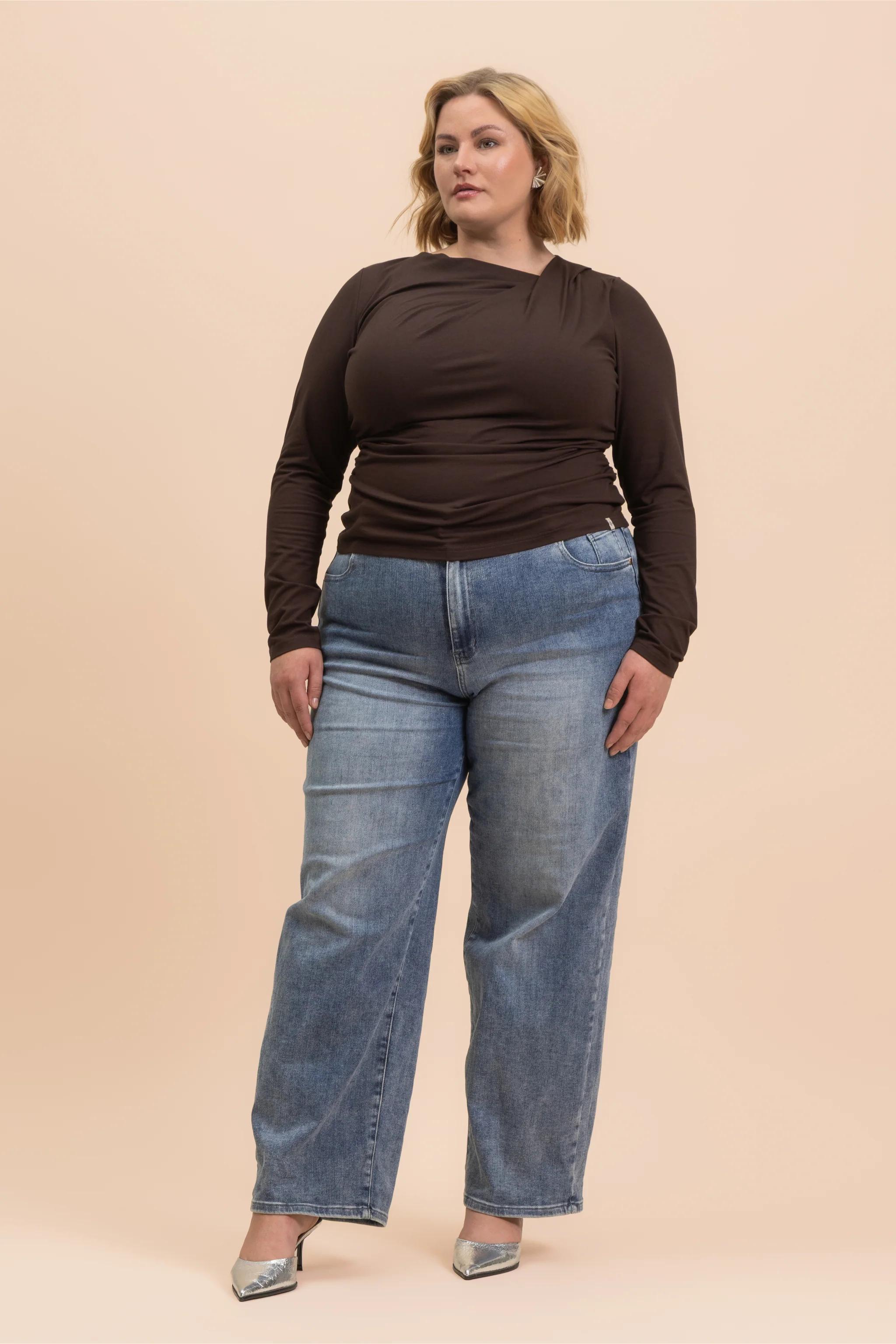 Draped Top, Chocolate - Image 4