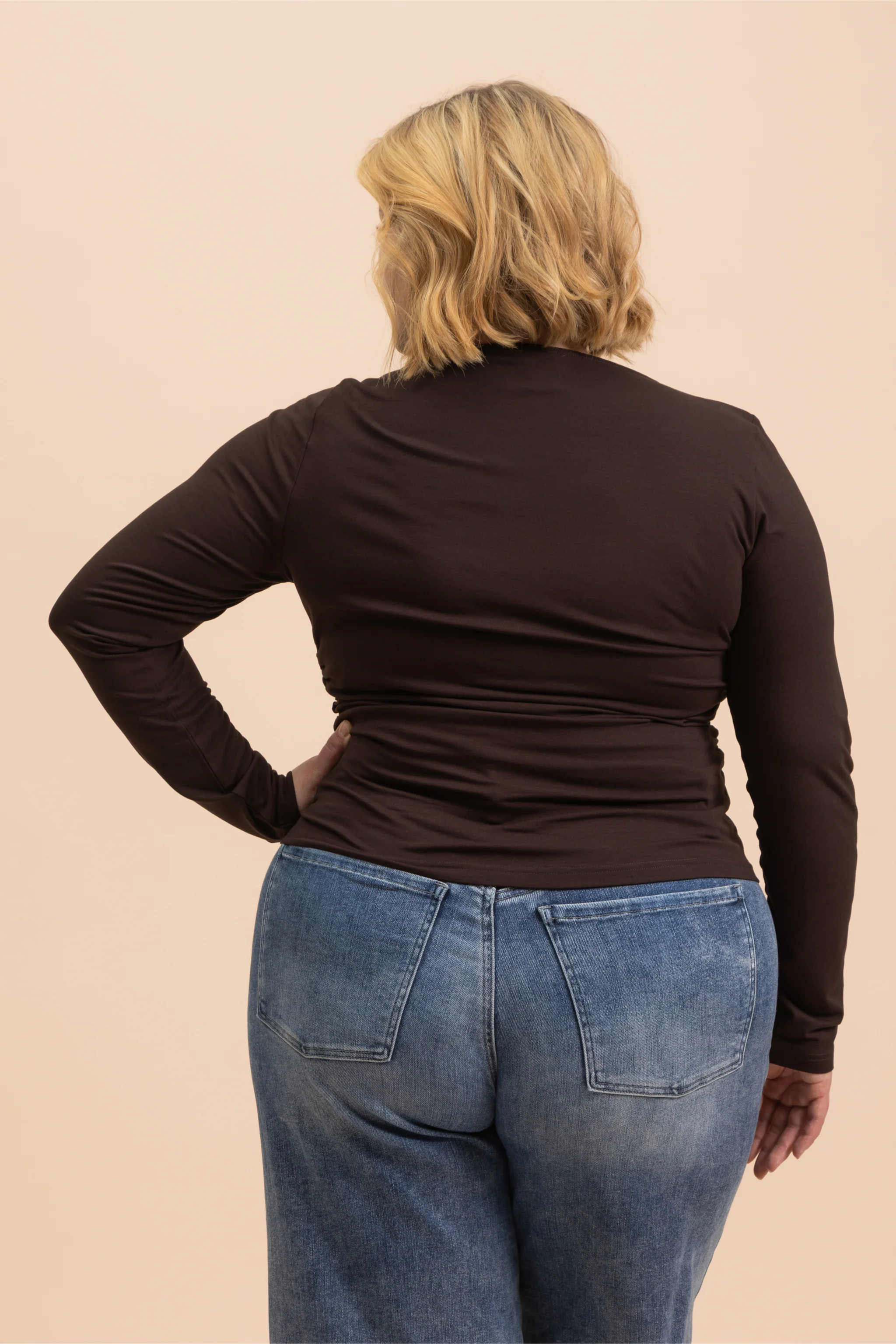 Draped Top, Chocolate - Image 5