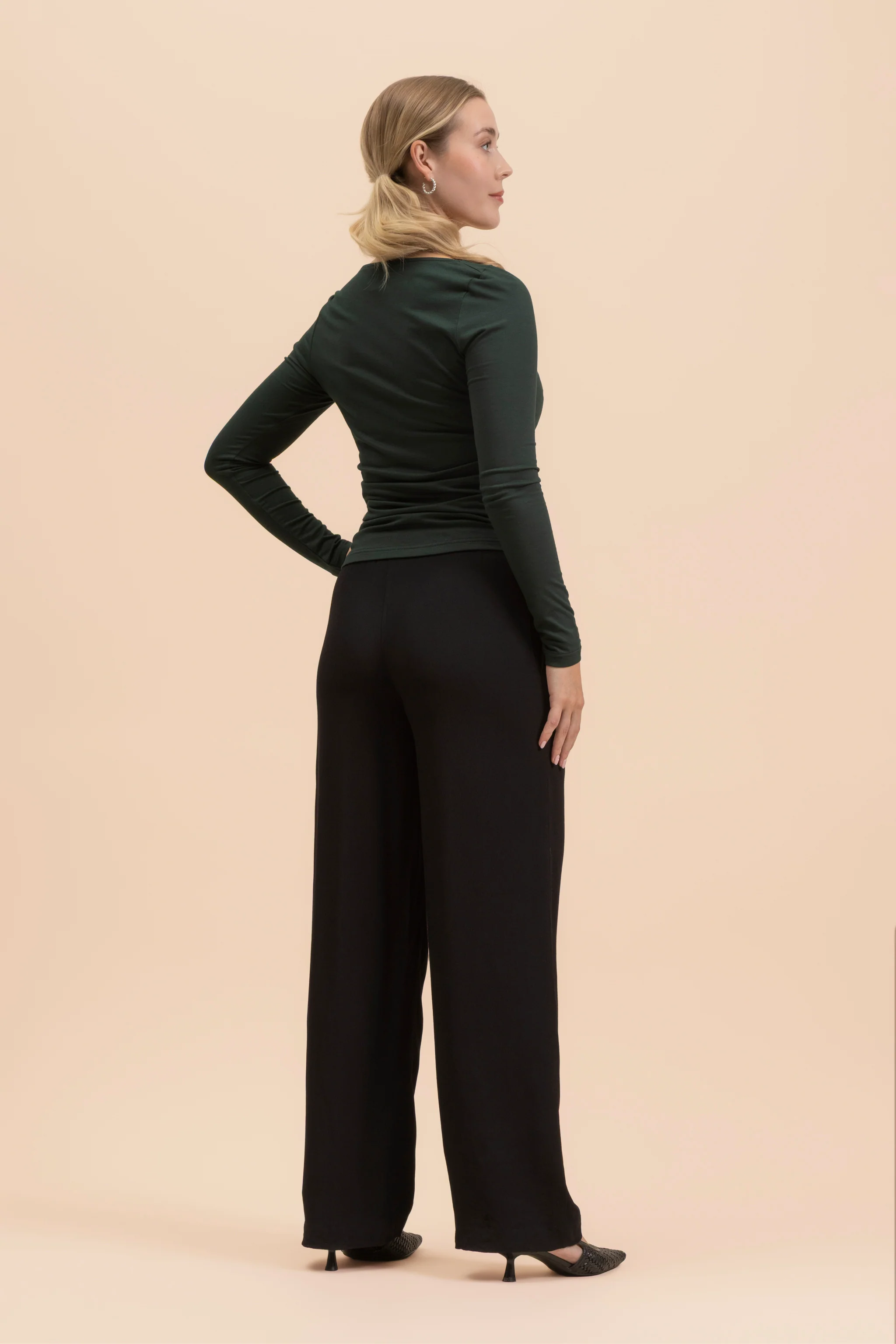 Draped Top, Dark Green - Image 5