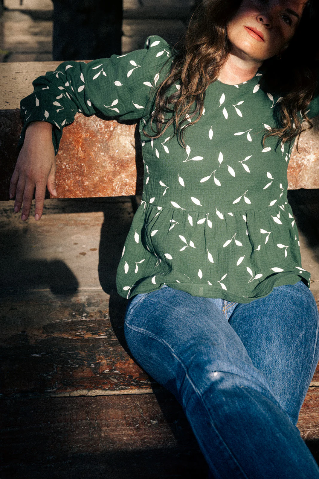 Flounce Blouse, Wind Green - Image 10