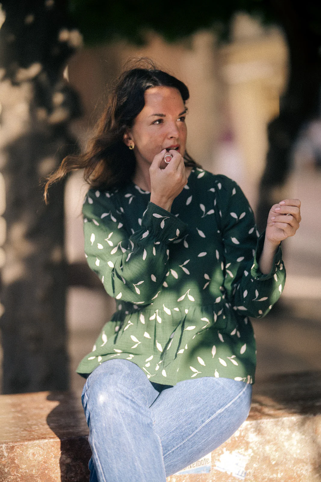 Flounce Blouse, Wind Green - Image 5