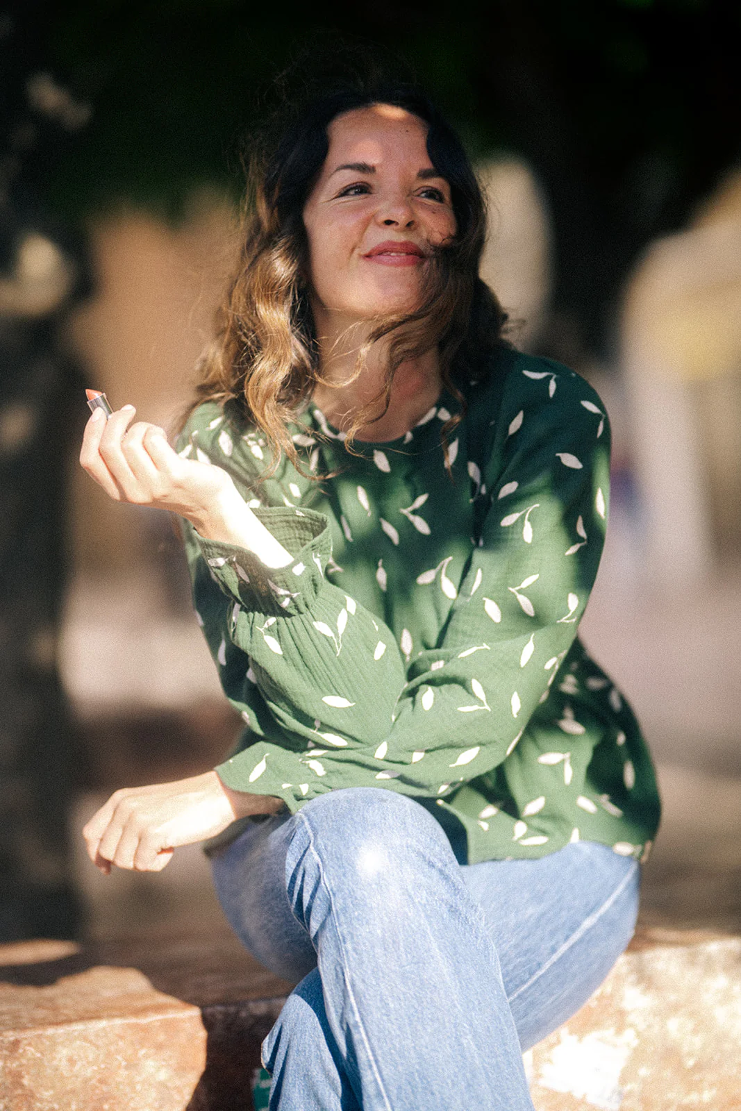 Flounce Blouse, Wind Green - Image 6