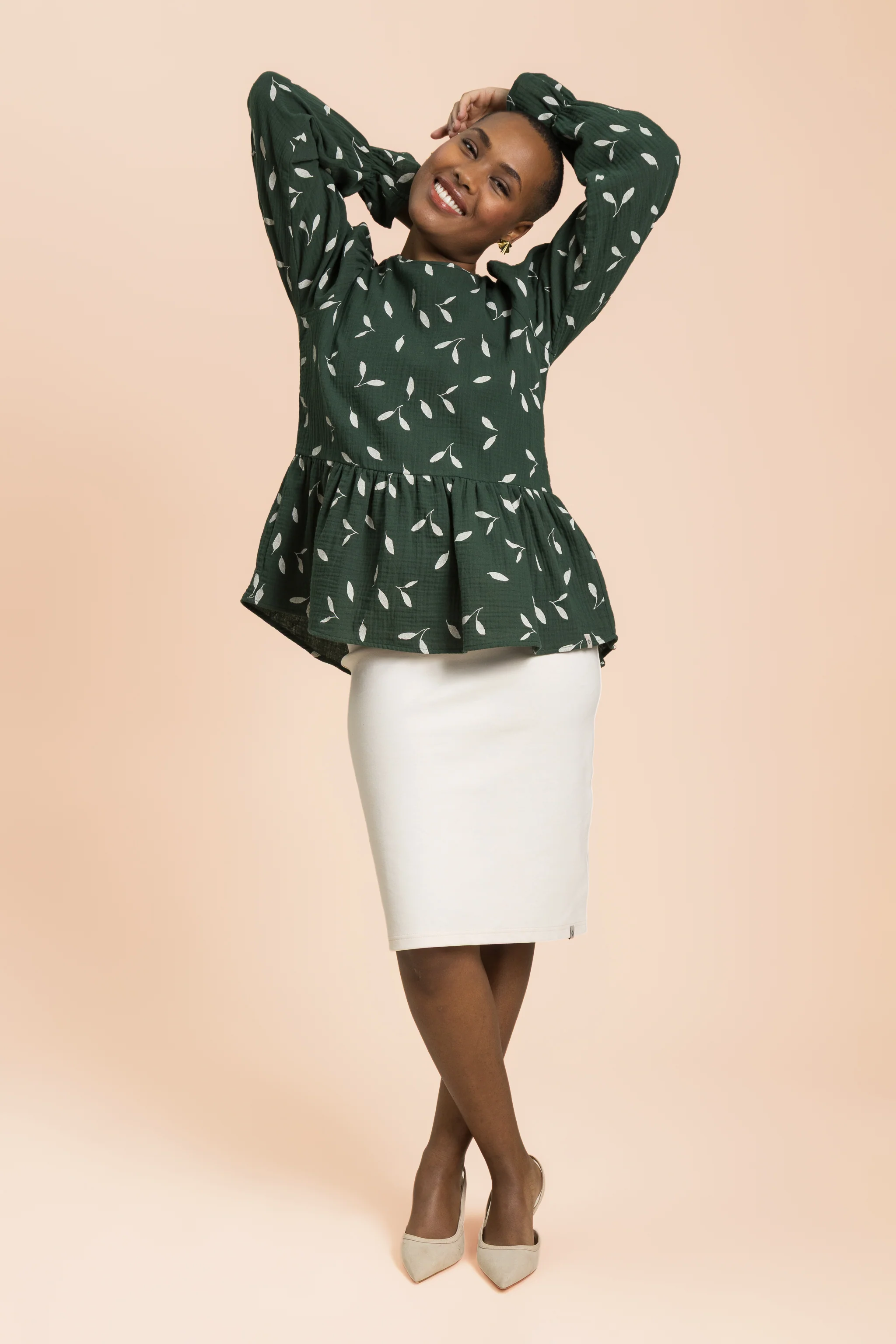 Flounce Blouse, Wind Green - Image 7