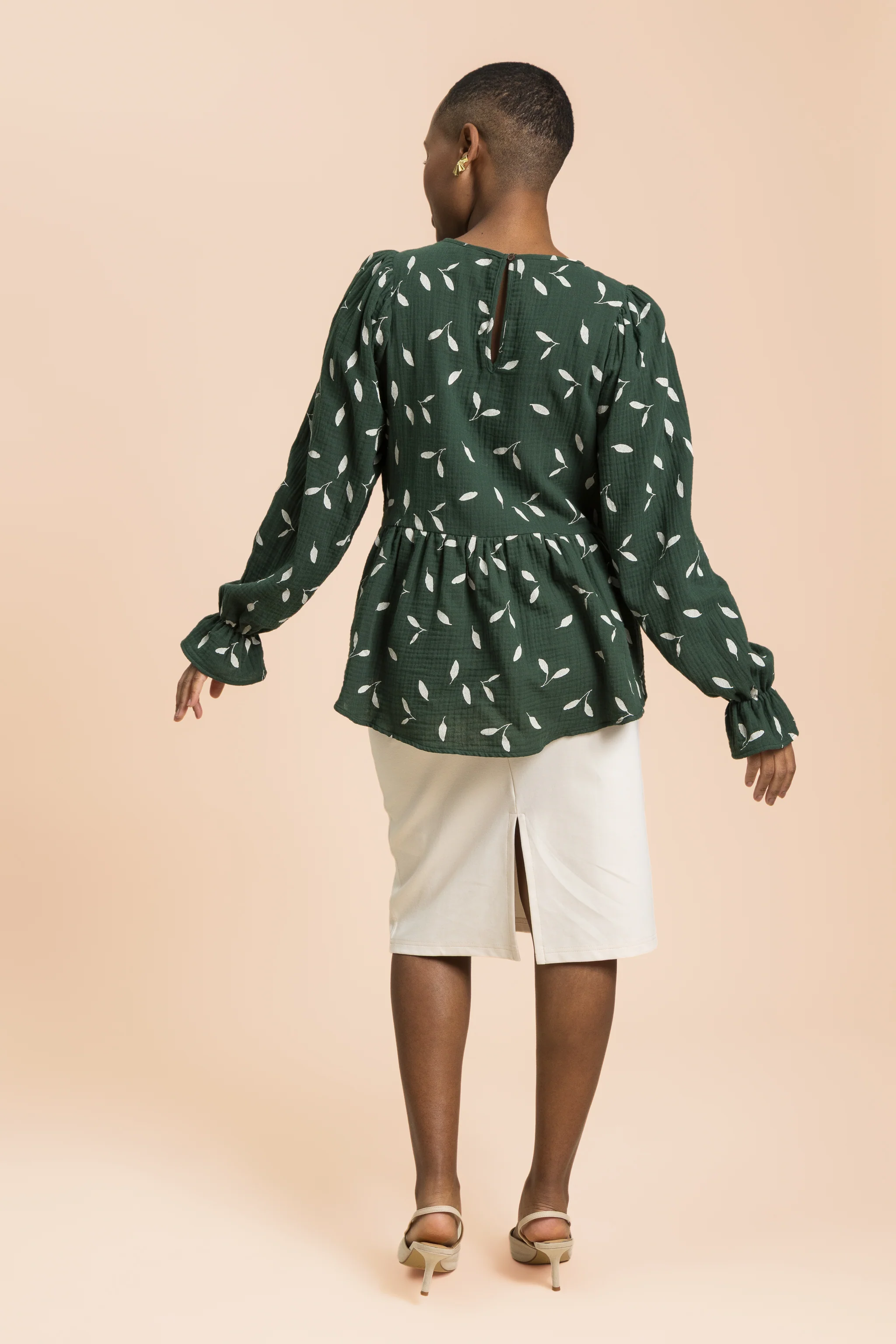 Flounce Blouse, Wind Green - Image 8