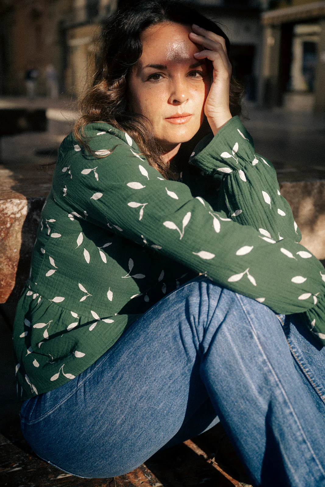 Flounce Blouse, Wind Green - Image 9