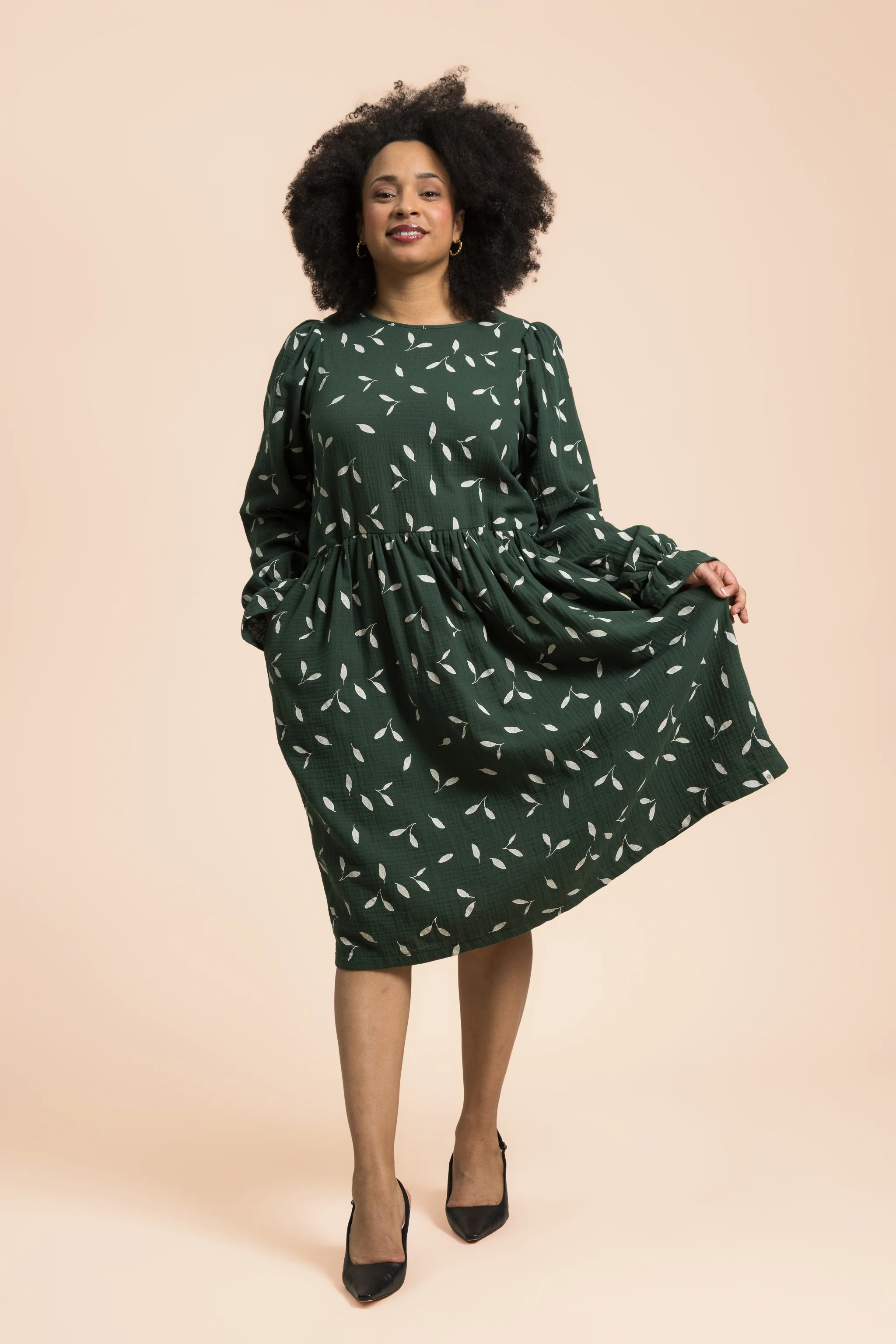 Flounce Dress, Wind Green - Image 3