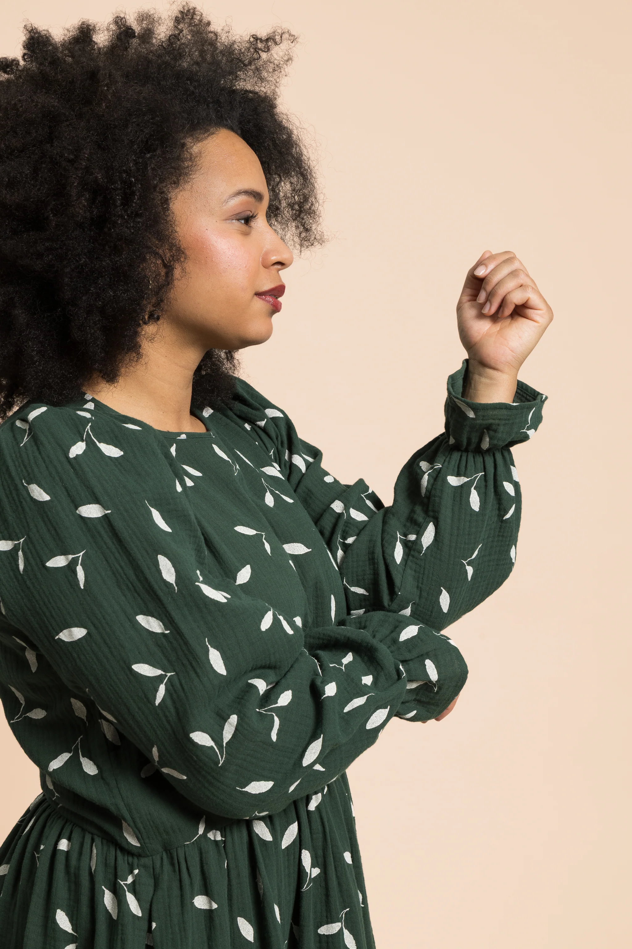 Flounce Dress, Wind Green - Image 4