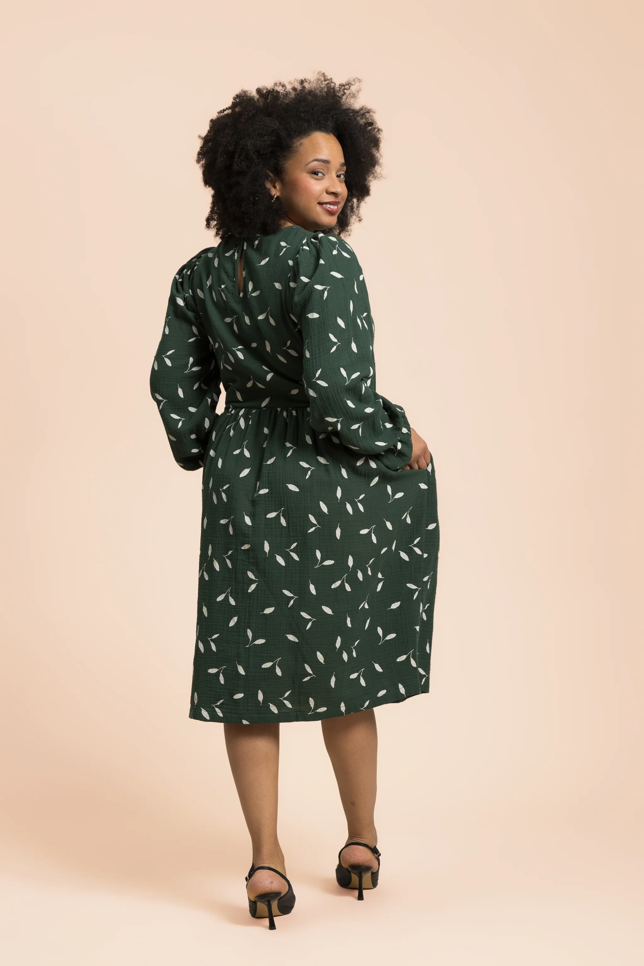Flounce Dress, Wind Green - Image 6