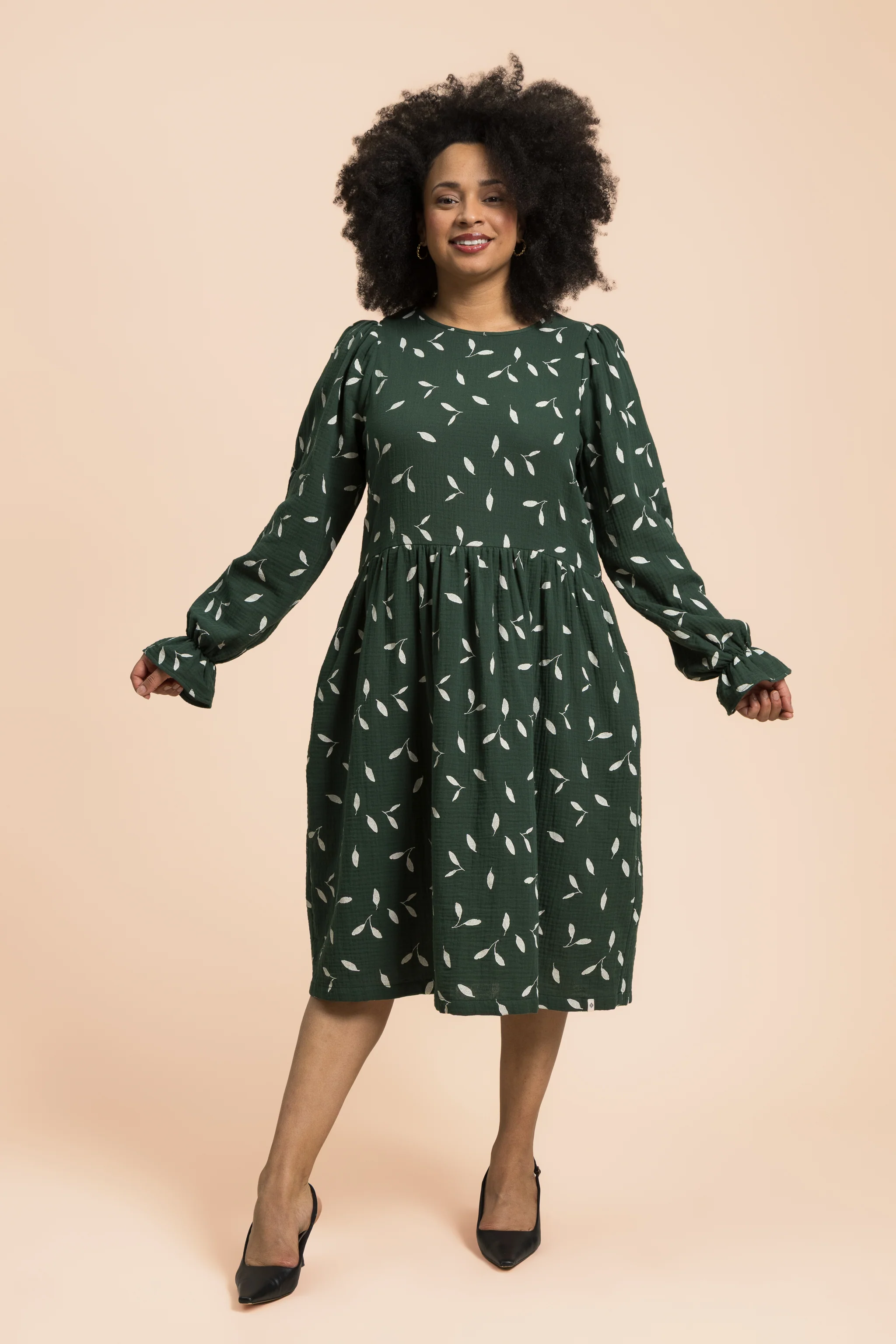 Flounce Dress, Wind Green - Image 7