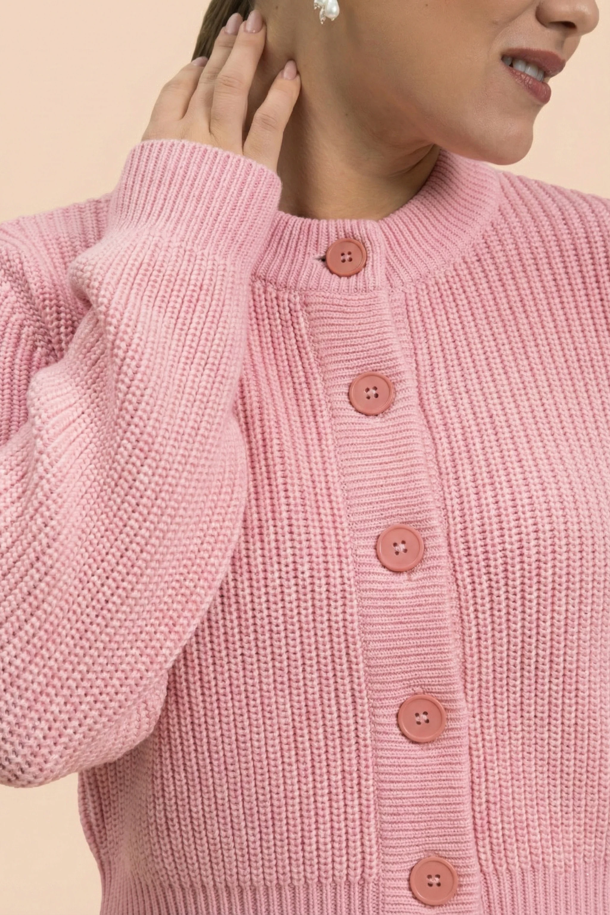 O-neck Cardigan, Marshmallow - Image 7
