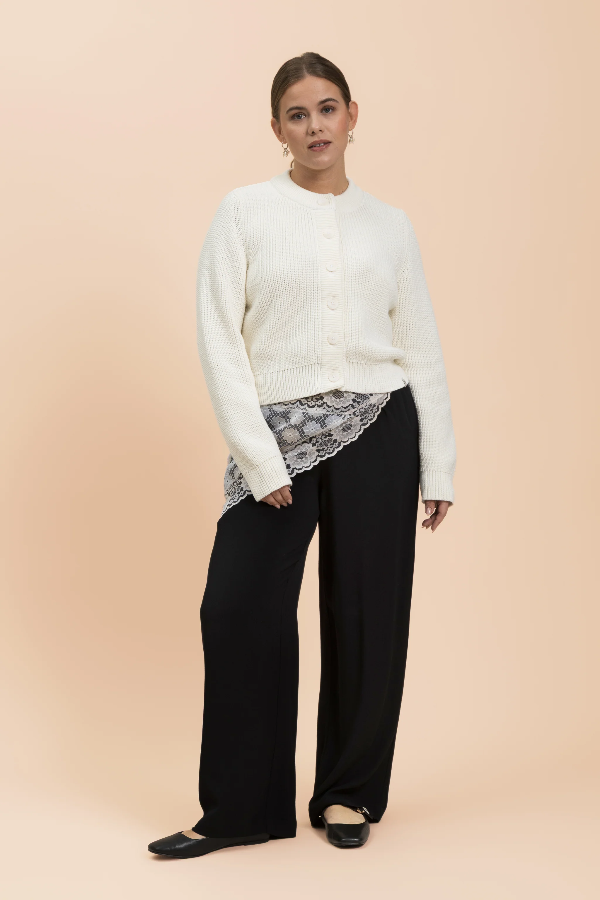 O-neck Cardigan, Offwhite - Image 10