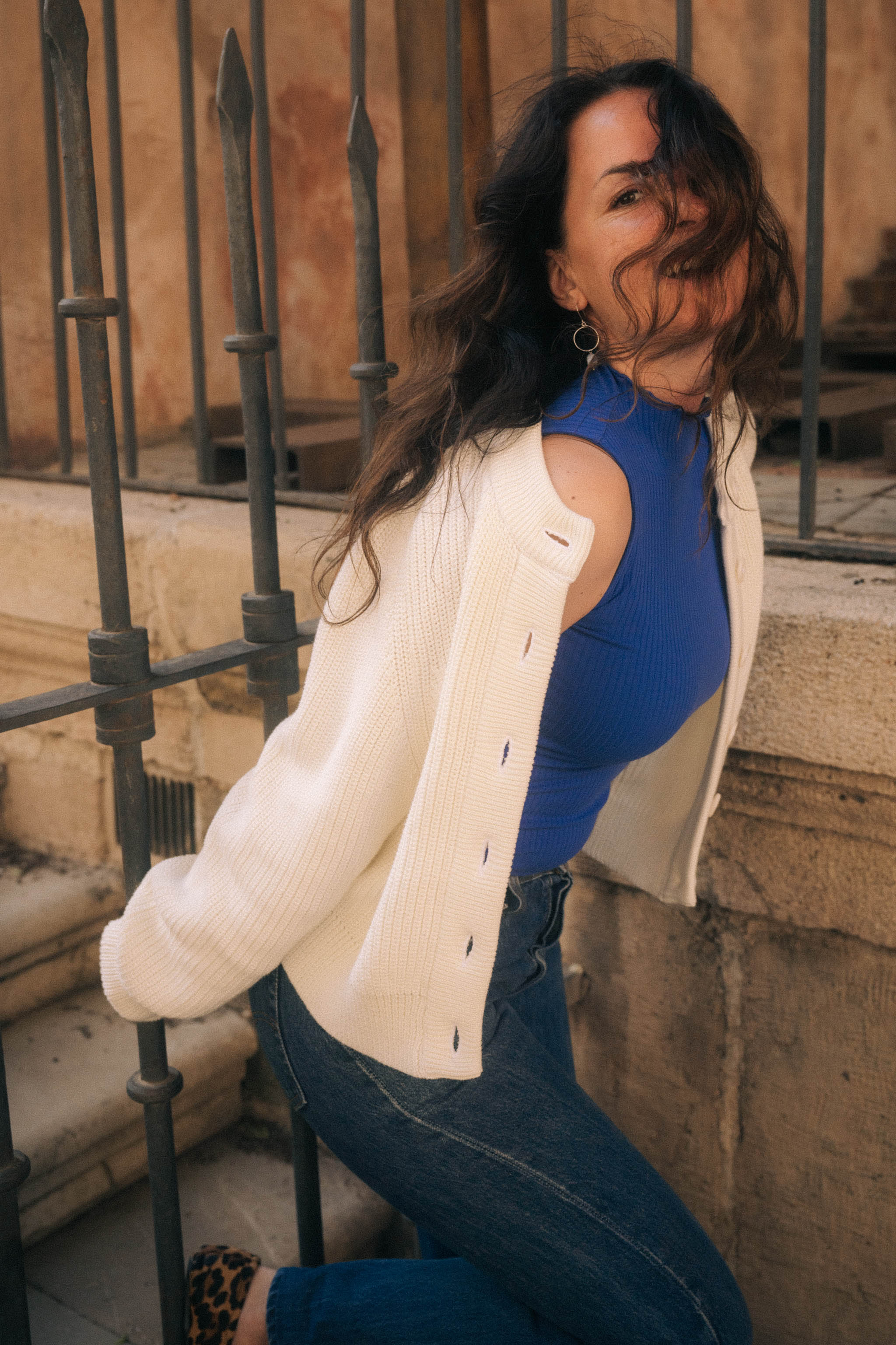 O-neck Cardigan, Offwhite - Image 11