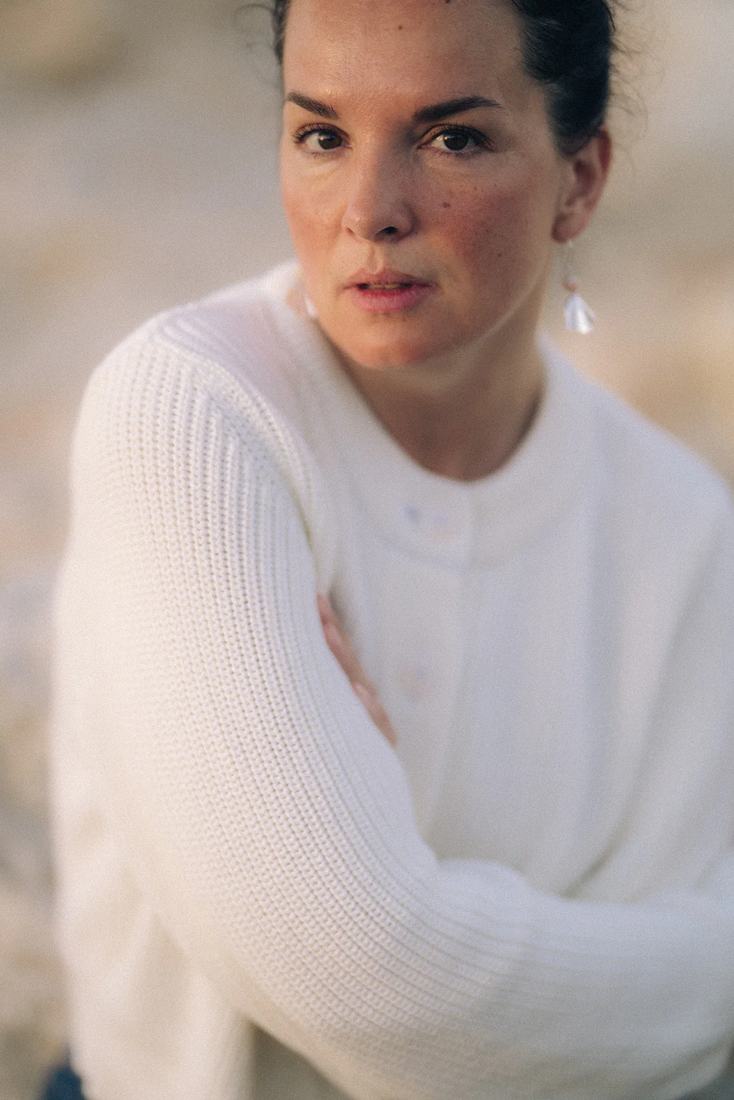 O-neck Cardigan, Offwhite - Image 14