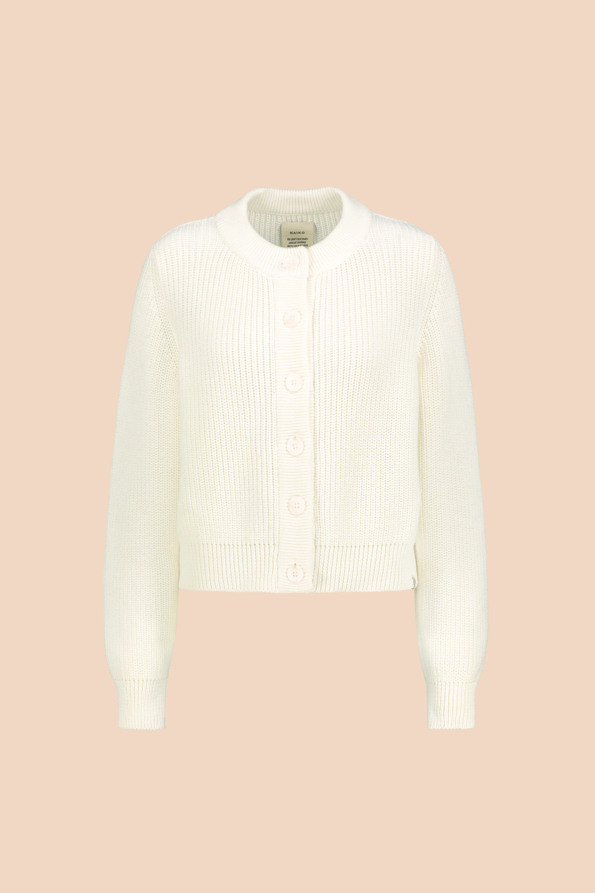 O-neck Cardigan, Offwhite - Image 3
