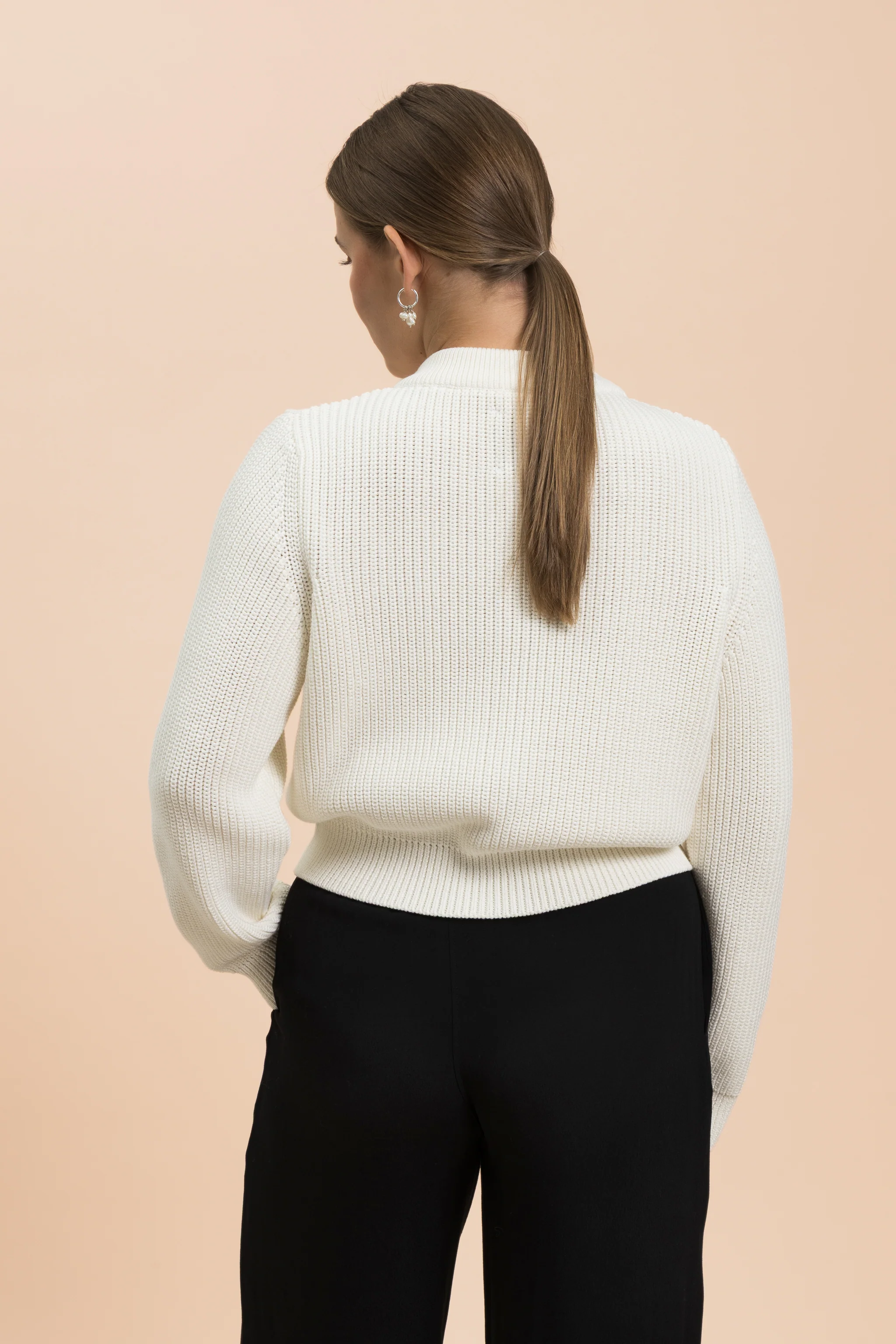 O-neck Cardigan, Offwhite - Image 7