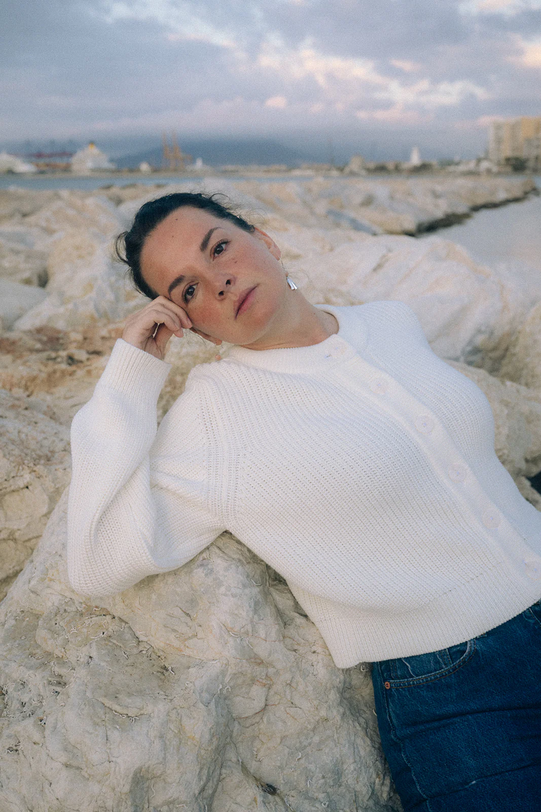 O-neck Cardigan, Offwhite - Image 8