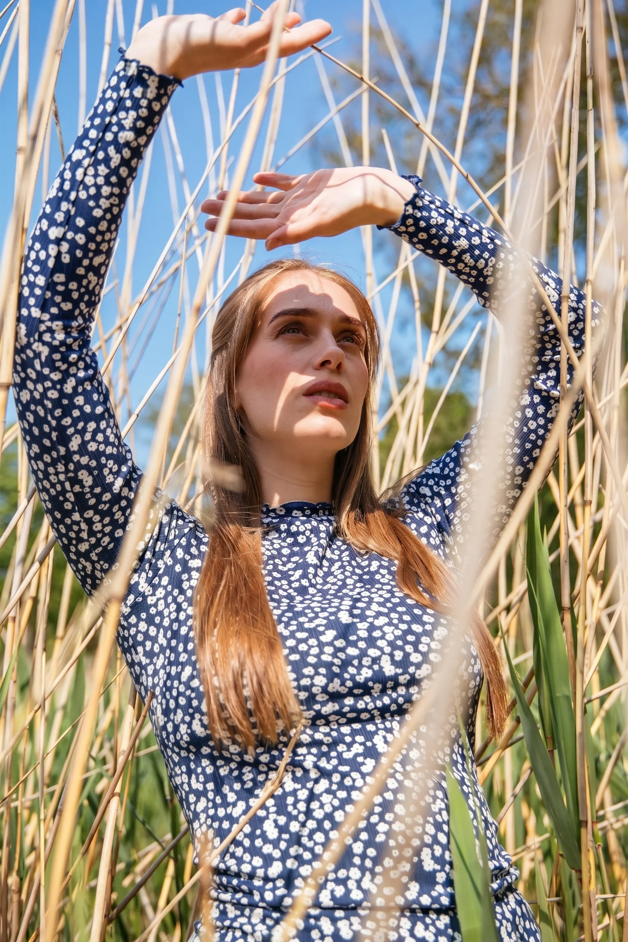 Rib Turtleneck, Flora Navy - Image 6
