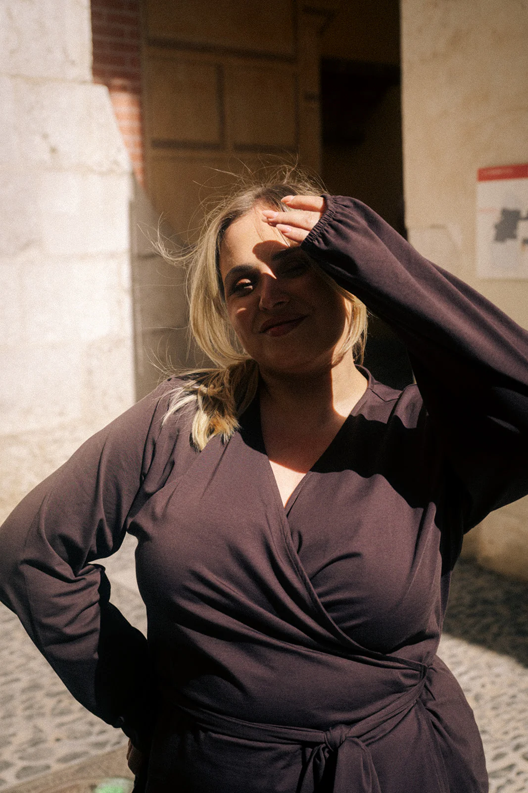 Soft Wrap Blouse, Chocolate - Image 7