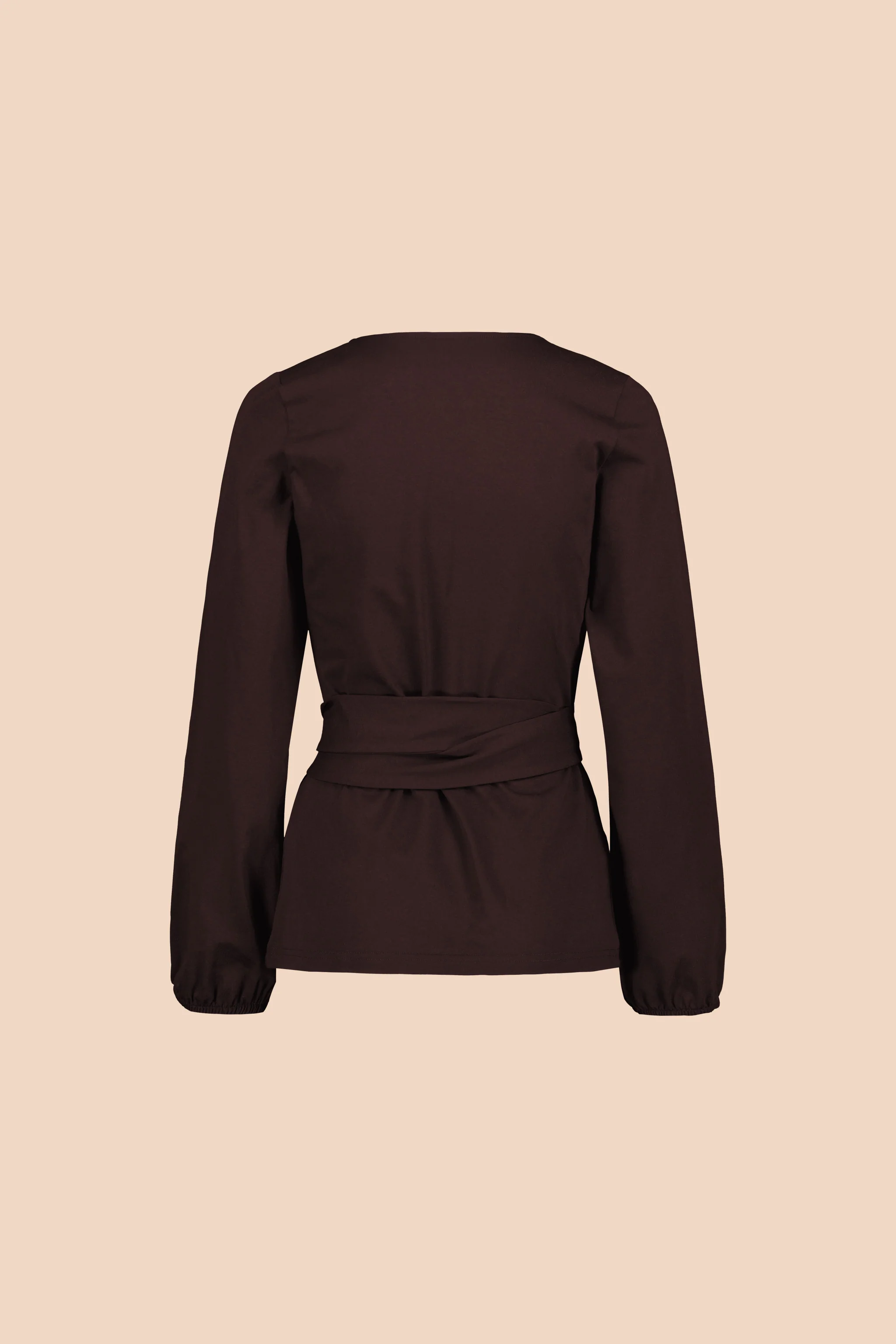Soft Wrap Blouse, Chocolate - Image 8