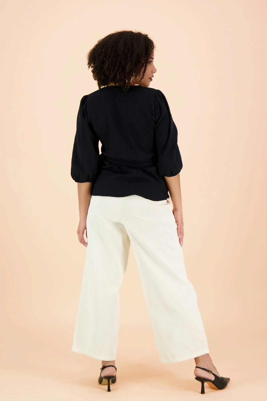 Wrap Blouse, Black - Image 6