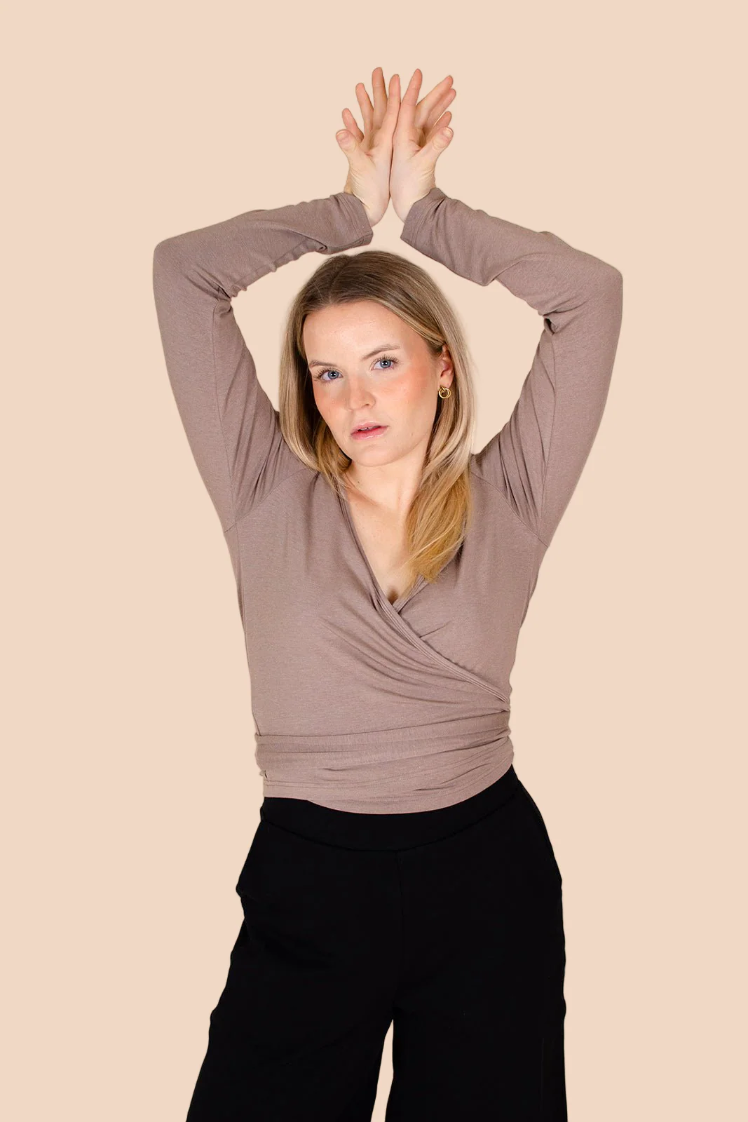 Wrap Top, Taupe Naia™ - Image 12