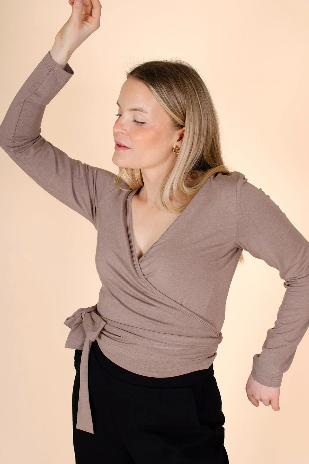 Wrap Top, Taupe Naia™ - Image 4