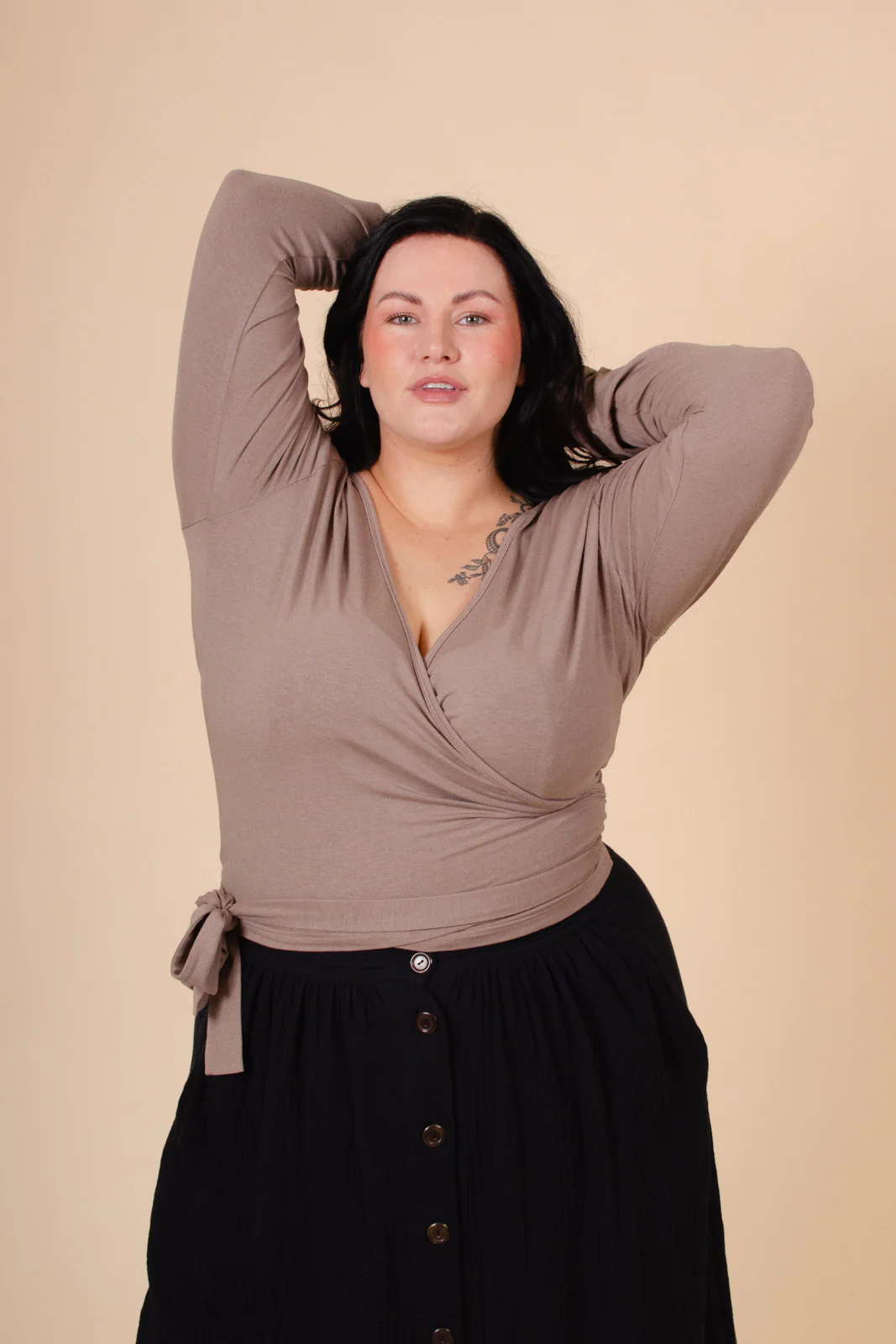 Wrap Top, Taupe Naia™ - Image 6